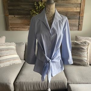 Lafayette 148 Fit and Flare Tie Front Button Down size 16. Excellent condition!